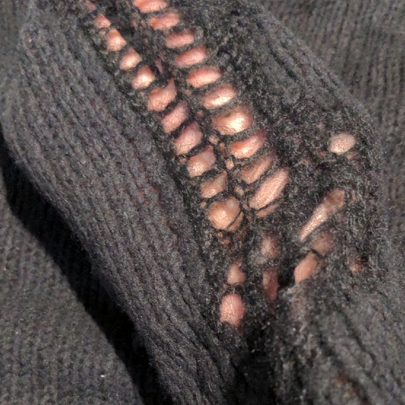 3.1 Phillip Lim Black Open Knit Turtleneck Sweater - Picture 6 of 11